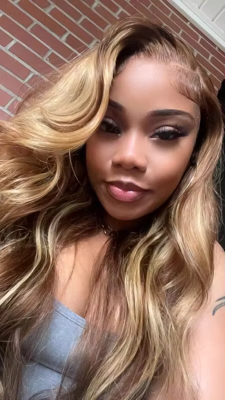 Perruque Lace Frontal Wig naturelle Body Wave à reflets, cheveux humains, 13x6 Hd